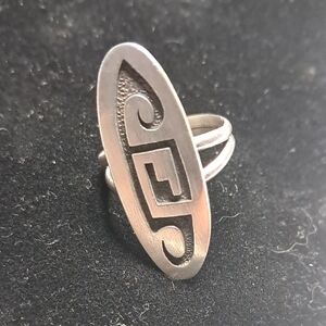 VTG Hopi Silver Overlay Ring 8.5